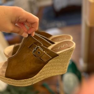 Brown wedge MIA shoes